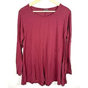 Coco + Carmen Womens Tunic Top Sz L / XL Maroon Base Capsule Long Sleeve Top